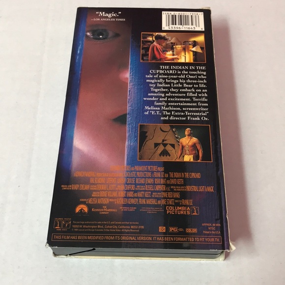 The Indian In The Cupboard VHS tape - Picture 3 of 3